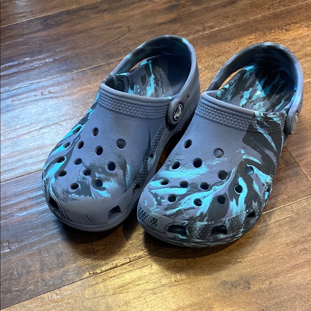 Kids Blue and Black Clogs